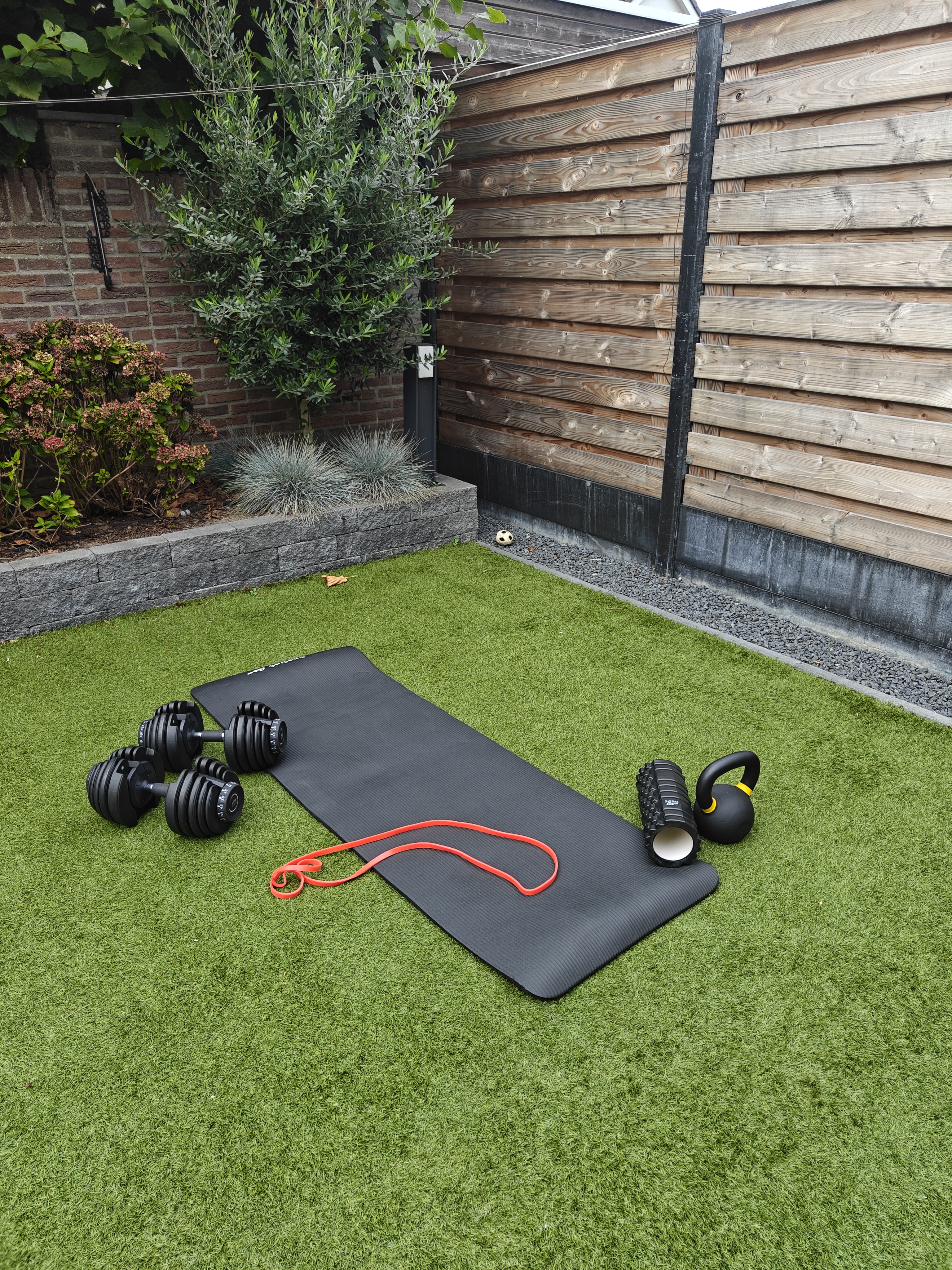 Trainingsmateriaal klaar in de tuin